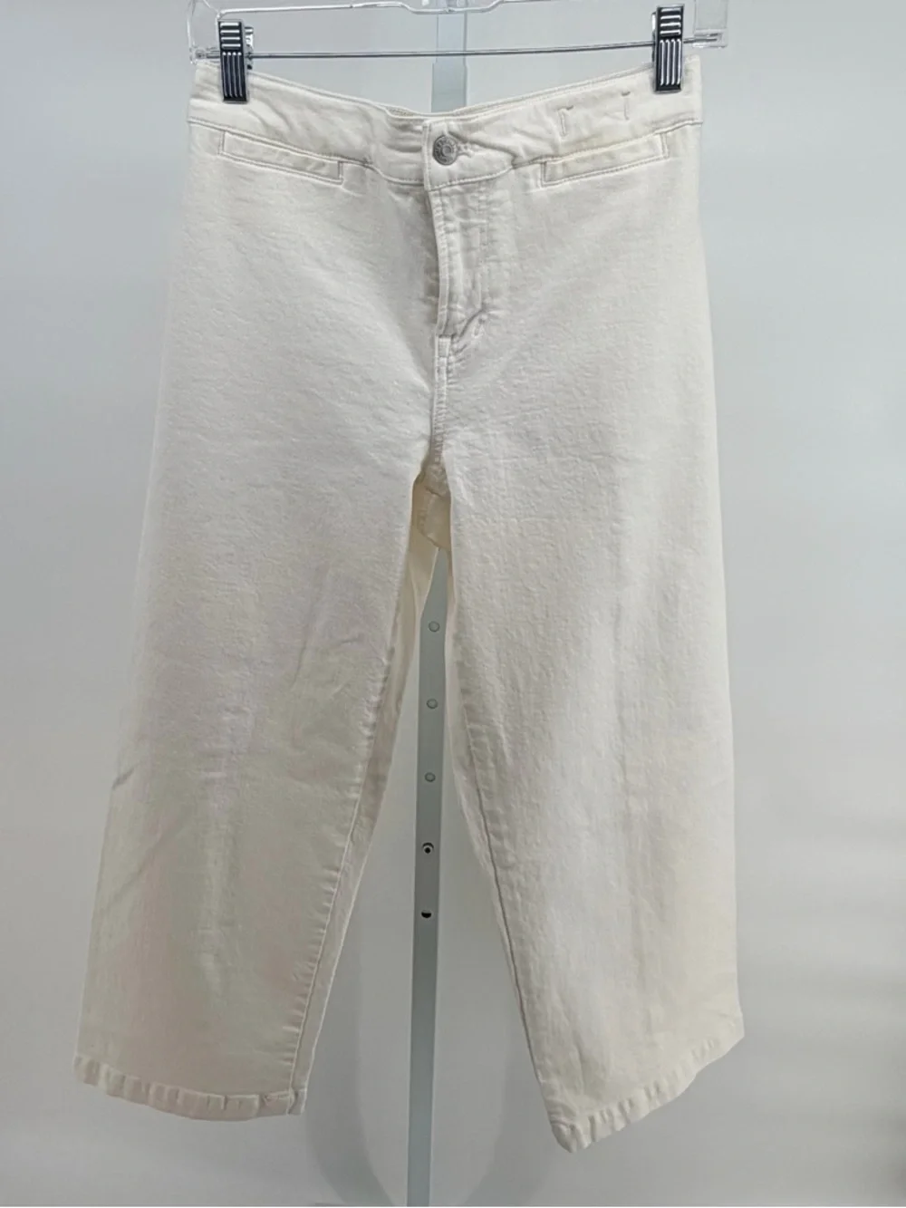 NWOT Madewell Emmett Wide-Leg Cream Cropped Straight Jeans in Canvas - Picture 3 of 6